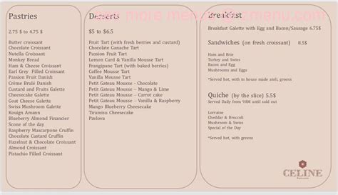 Online menu of CELINE PATISSERIE, SEATTLE 